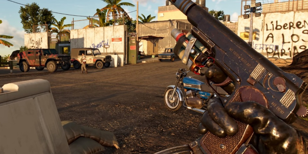 A modified gun in Far Cry 6